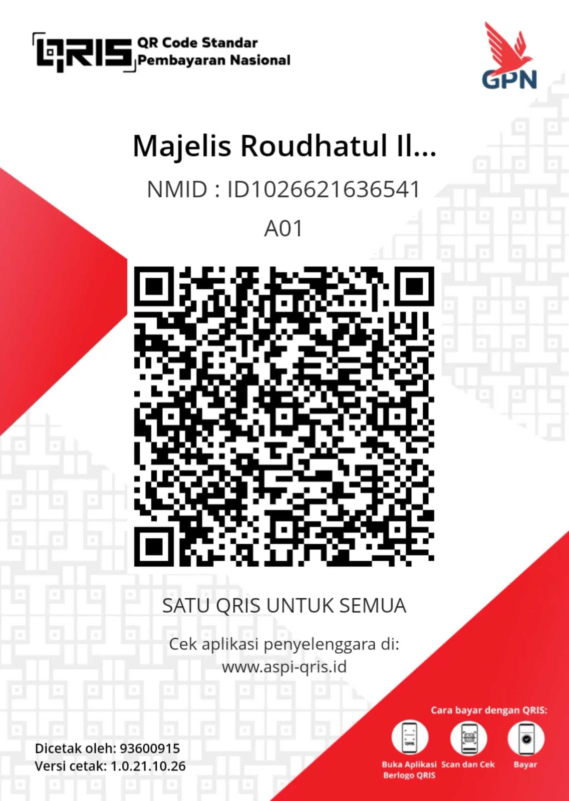 Kode QRIS resmi Majelis Roudhotul Ilmi